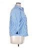 Foxcroft Checkered-gingham Blue 3/4 Sleeve Button-Down Shirt Size 14 (petite) - photo 4