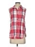 SO Plaid Red Sleeveless Button-Down Shirt Size S - photo 1