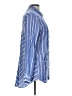 Max Studio 100% Rayon Stripes Blue Long Sleeve Button-Down Shirt Size L - photo 4