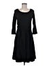 Nine West Solid Black Casual Dress Size 6 - photo 1