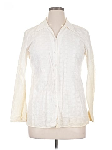 JM Collection Long Sleeve Button-Down Shirt (view 1)