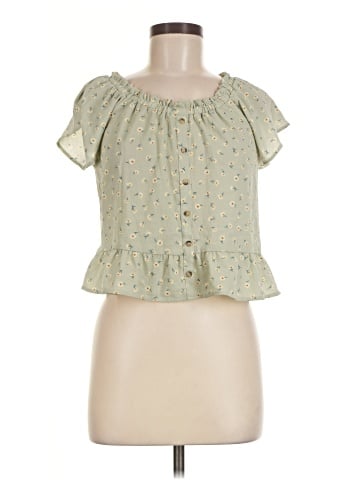 Pink Rose Short Sleeve Blouse (view 1)