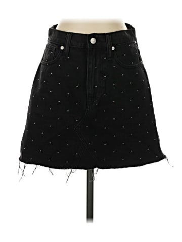 Madewell Rigid Denim A-Line Mini Skirt: Metallic Dots Edition (view 1)