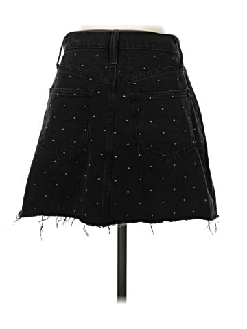 Madewell Rigid Denim A-Line Mini Skirt: Metallic Dots Edition (view 2)