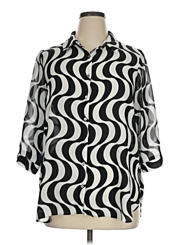 Rose + Olive 3/4 Sleeve Button-Down Shirt (view 1)