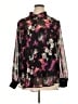 DKNY Floral Black Long Sleeve Blouse Size XL - photo 1
