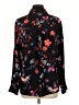 Express Outlet 100% Polyester Floral Black Long Sleeve Blouse Size L - photo 2