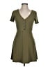 Forever 21 Solid Green Casual Dress Size L - photo 1