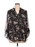 Papermoon 100% Polyester Floral Black 3/4 Sleeve Blouse Size 1X - photo 1