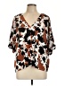 Daytrip Brown Short Sleeve Blouse Size L - photo 1