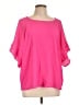 Umgee 100% Polyester Pink Short Sleeve Blouse Size L - photo 1