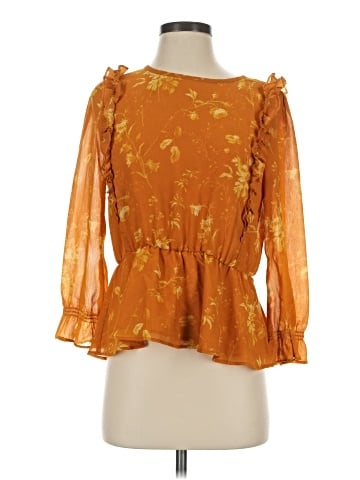 Madewell Ruffle-Shoulder Peplum Top in Tonal Botanical (view 1)
