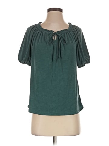 Green Envelope Short Sleeve Blouse (view 1)
