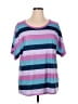 BLOOMCHIC Stripes Purple Short Sleeve T-Shirt Size 14 - 16 - photo 1