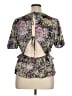 Topshop 100% Polyester Purple Short Sleeve Blouse Size 14 - photo 2