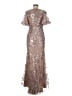 Mac Duggal 100% Polyester Silver Cocktail Dress Size 6 - photo 2