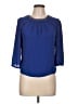 A'gaci 100% Polyester Blue 3/4 Sleeve Blouse Size L (estimated) - photo 1