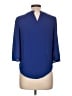 A'gaci 100% Polyester Blue 3/4 Sleeve Blouse Size L (estimated) - photo 2