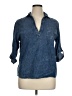 Dizzy Lizzy 100% Cotton Blue 3/4 Sleeve Button-Down Shirt Size XL - photo 1