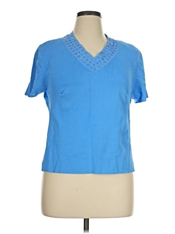JM Collection Short Sleeve Blouse (view 1)