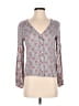 Lucky Brand Gray 3/4 Sleeve Blouse Size XS - photo 1
