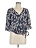 Sienna Sky 100% Polyester Blue 3/4 Sleeve Blouse Size M - photo 1