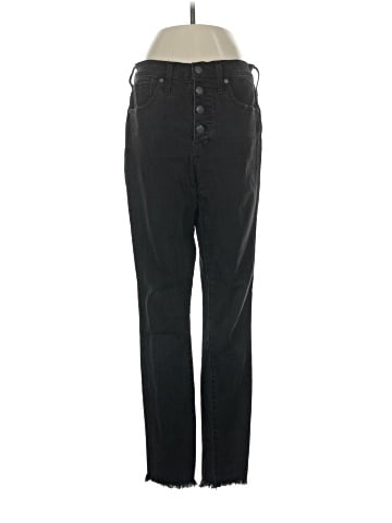 Madewell 10" High-Rise Skinny Jeans in Berkeley Black: Button-Through Edition (view 1)