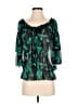 Apostrophe 100% Polyester Green 3/4 Sleeve Blouse Size S - photo 1