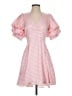 1.State 100% Polyester Checkered-gingham Pink Casual Dress Size XS - photo 1