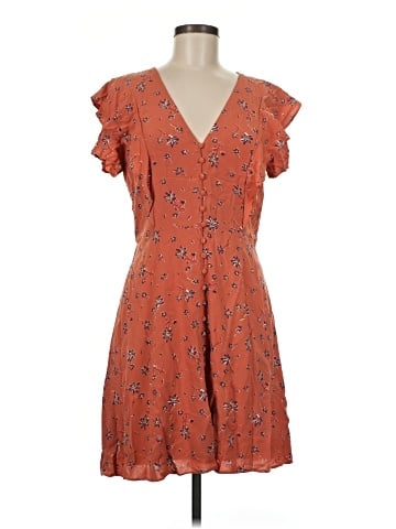 Madewell Flutter-Sleeve Button Dress in Ginger Floral (view 1)