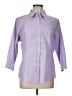 L.L.Bean 100% Cotton Stripes Purple 3/4 Sleeve Button-Down Shirt Size L - photo 1