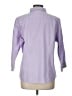 L.L.Bean 100% Cotton Stripes Purple 3/4 Sleeve Button-Down Shirt Size L - photo 2