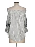 Chico's 100% Cotton Silver 3/4 Sleeve Blouse Size Lg (2) - photo 2