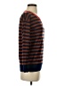 Wallace 100% Merino Wool Stripes Brown Wool Pullover Sweater Size XS - photo 4