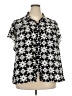 Cato 100% Polyester Stars Black Short Sleeve Blouse Size 26 - 28 - photo 1
