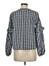 Splendid 100% Cotton Checkered-gingham Blue Long Sleeve Blouse Size M - photo 2