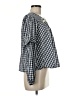 Splendid 100% Cotton Checkered-gingham Blue Long Sleeve Blouse Size M - photo 4