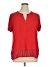 Van Heusen 100% Polyester Red Short Sleeve Blouse Size XL - photo 1