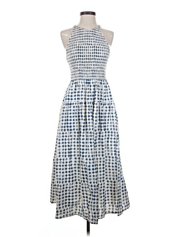 Madewell Halter Tiered Midi Dress in Shibori Print (view 1)