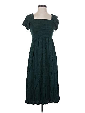 Madewell Lucie Smocked Midi Dress in Cheetah Jacquard (view 1)