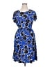 Lane Bryant Print Blue Casual Dress Size 14 - 16 Plus - photo 1
