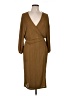 OAK + FORT 100% Polyester Tan Casual Dress Size L - photo 1