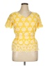 Talbots 100% Cotton Yellow Short Sleeve Blouse Size 14 Petite - photo 1