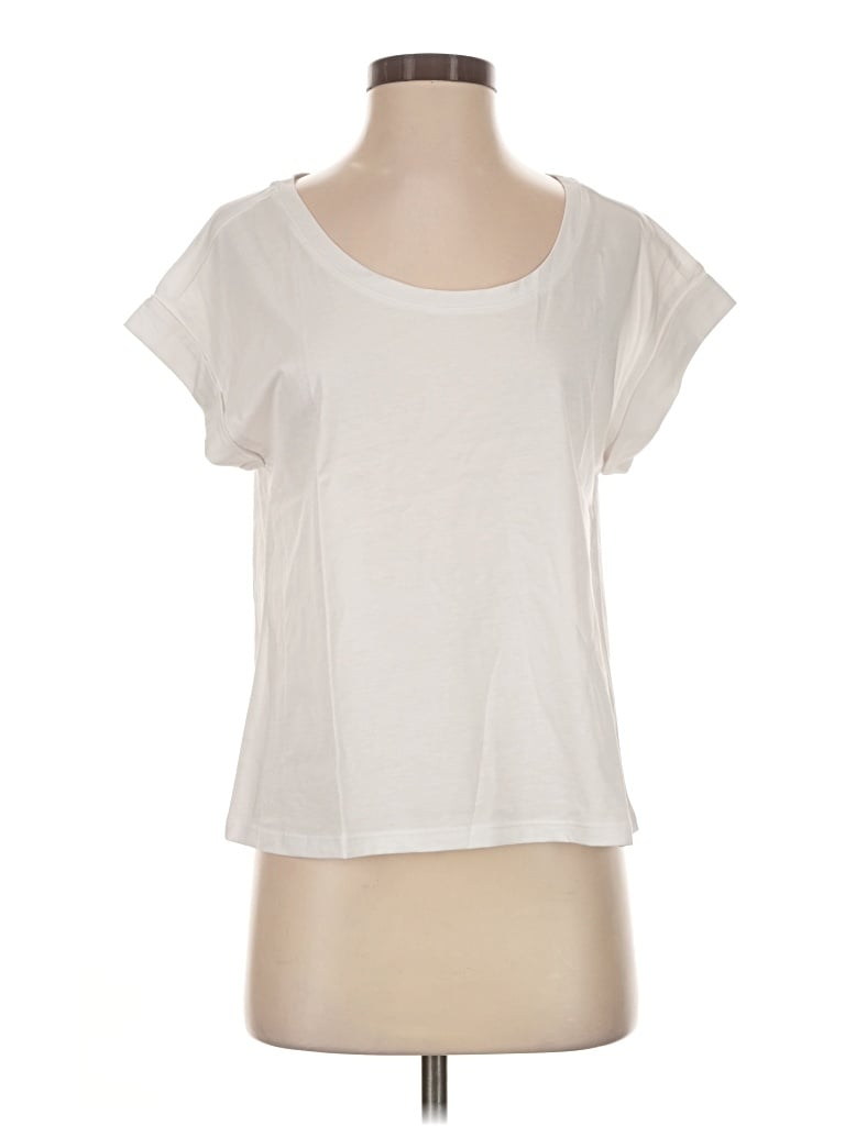 Pre-owned Garnet Hill Short Sleeve T-shirt In Ivory