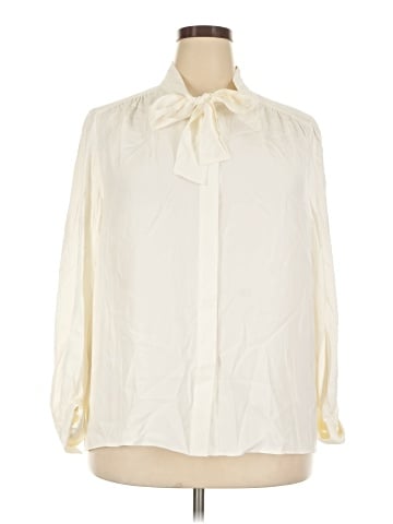 Lafayette 148 New York Long Sleeve Silk Top (view 1)