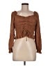 rue21 100% Rayon Brown Long Sleeve Blouse Size M - photo 1