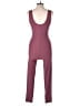 Feathers Color Block Burgundy Jumpsuit Size L - photo 2