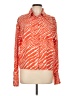 5/48 100% Polyester Animal Print Orange Long Sleeve Blouse Size L - photo 1