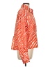 5/48 100% Polyester Animal Print Orange Long Sleeve Blouse Size L - photo 4