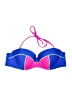 tini bikini 100% Nylon Color Block Blue Swimsuit Top Size XL - photo 1